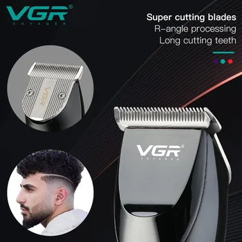 Нова машина за подстригване Регулируем Подстригване за коса Безжична машина за подстригване на коса Фризьорски салон Електрическа Машинка за подстригване с led дисплей за мъже с базата V-256 3