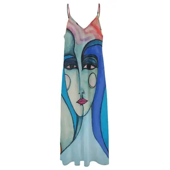 Рокля без ръкави Mujer Azul елегантни рокли големи размери-секси лятна рокля 2023 г. Рокля за бременни, Дамски дрехи 3