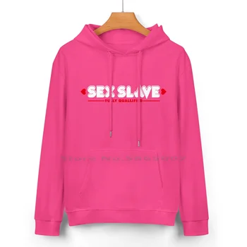 Секс-рабыня (червено, бяло), Пуловер с качулка от чист памук, 24 цвят, Любовна рабыня, секс рабыня, Садомазо, БДСМ, робството, групповуха, Суинг 3