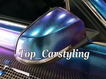 Синьо-лилава сатен филмът Винил rainbow shift за полагане на автомобила, покриваща Фолио Флип -флоп Филм Без Въздушни мехурчета 1.52x20m 5x67ft 3