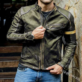 Тийнейджърката мода Яка-Часова Красиво яке Мъжки тенденция Мотоциклетът кожа 2023 ново висококачествено мъжко палто в стил Пънк 3