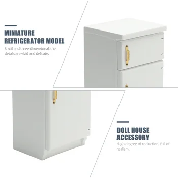 Ярък модел на мини-хладилник Миниатюрни мебели Модел на хладилника Декорация на дома 3