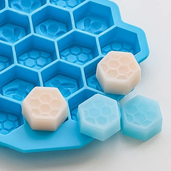 16 Клетки 3D Форма за сапун във формата на пчелните cot Силиконови форми за пчелните кошери за домашна торта с Мус от Желе Бонбони на Едро 4