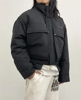 2023 Нова яке, Черна Функционална яке за работно облекло, Памучни джобове, Мъжки и дамски жилетки с цип 1: 1, ежедневни якета за мъже 4
