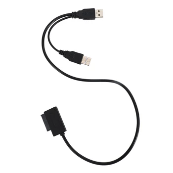 2X Тънък кабел SATA от USB 2.0 до 7 + 6 с Външно захранване за лаптоп SATA Адаптор Конвертор Поддръжка на Windows Xp/7/8/10 Mac OS EM88 4