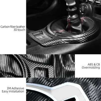 TPIC За Subaru BRZ и Toyota 86 2013-2020 Кожени Аксесоари за интериора, изработени от въглеродни влакна, етикети на таблото подлакътник за превключване на предавките на автомобила, етикети 4