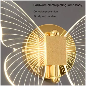 Акрилни монтиран на стената лампа LED butterfly с вътрешно осветление, нощно шкафче за спалня, Всекидневна, Украса стълби, монтиран на стената лампа 4