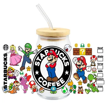 Аниме етикети Super Mario Bros, молив случай за вода, декоративни фигурки, играчки, Водоустойчив стикер за момчета и момичета, коледни подаръци за деца 4