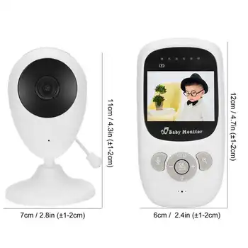 Видеоняня безжична 2,4 G с 2.4-инчов LCD-дисплей, 2-лентов аудиосвязь, камера за наблюдение за нощно виждане, гледане на деца 4