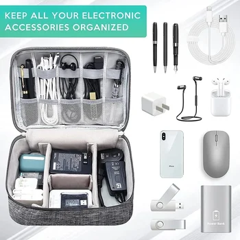 Водоустойчив с чанта за пътуване, зарядно устройство, преносим организатора, кабел за пренос на данни, електронна дръжка 4