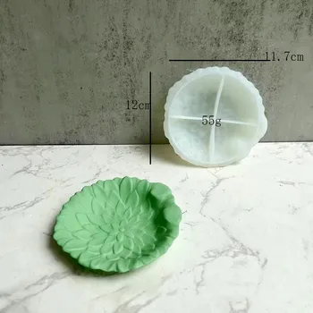 Гипсовый тава за съхранение на листа със собствените си ръце, за съдове за съхранение на бижута във формата на чинии, силиконова форма за бетон ръчно изработени, кристална форма от смола 4