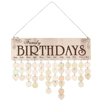 Дъска с напомняне за рожден ден, стенни дъска за домашно календар, декорация за дома, Дървени табели 4