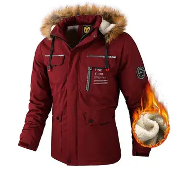 Мъжки ежедневни сако от плюш и удебелени тъкан, парк, есенно-зимна топло яке, мъжко палто 4