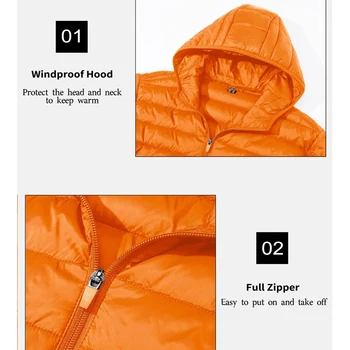 Мъжки леки якета MAGCOMSEN с качулка с цип, водоустойчив ежедневни якета, зимни изолирана палто на лигавицата 4