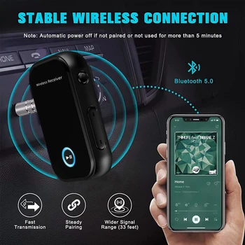 Нов Безжичен Приемник с Bluetooth 5,0 Адаптер 3,5 мм Жак За Автомобилната Музика, Аудио Aux A2dp Приемник Слушалки Хендсфри 4