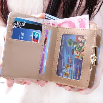 Нов дамски портфейл с двоен лист, кожен Клатч, държач за карти, портфейл, чанта, мини-сладко чанта цвят Каки, луксозна дизайнерска чанта Pochette Femme 4