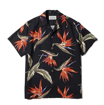 Нова риза WACKO MARIA Sunflower за мъже и жени, хавайски ризи висше качество 1: 1, тениска, дрехи 4