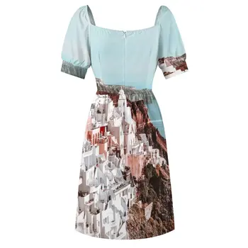 Нова рокля без ръкави, Santorini, Гърция, Фира, лятно женствена рокля 2023, винтажное рокля 4
