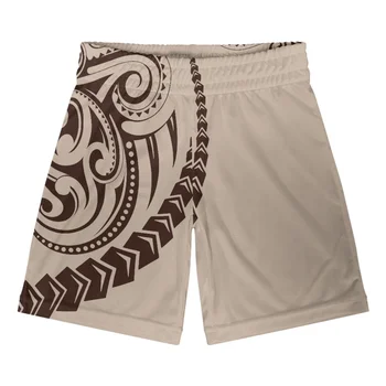 Полинезийски Tribal Samoan Тотем Татуировка Самоа Щампи Мъжки къси Панталони Панталони Мъжки Летни Дишащи Панталони Фитнес Градинска Дрехи S-3XL 4