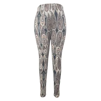 Разтеглив, Гамаши за жени, есенно-зимни ежедневни панталони в бохемски стил с модерен принтом, дебнещ гамаши за отдих в голям размер 4