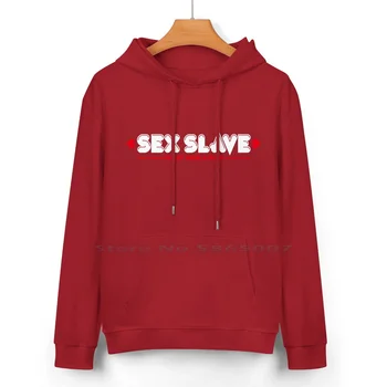 Секс-рабыня (червено, бяло), Пуловер с качулка от чист памук, 24 цвят, Любовна рабыня, секс рабыня, Садомазо, БДСМ, робството, групповуха, Суинг 4