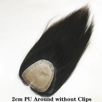 коприна topper от човешки косъм, размер 6x6 см с 2 см с антиоксидантна полиуретанова боя покритие около топпера от естествени човешки Права коса за жени 4