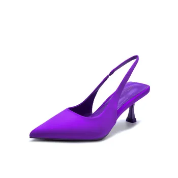 престижна лилави сандали от еластична прежда, дамски летни обувки на висок ток с остър пръсти, дамски джапанки-гладиатори, sandalias mujer 4
