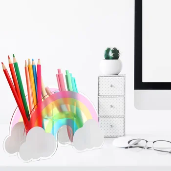 1 бр. Декоративен контейнер за писалки, тенис на маса кутия за съхранение, креативна поставка за писалки Rainbow 5