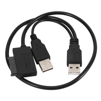 2X Тънък кабел SATA от USB 2.0 до 7 + 6 с Външно захранване за лаптоп SATA Адаптор Конвертор Поддръжка на Windows Xp/7/8/10 Mac OS EM88 5