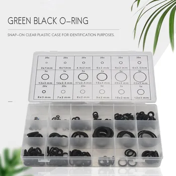 495ШТ Набор от запечатване на пръстените 36 размери, черно-зелени метрична о-пръстени, каучукови о-пръстен, маслоустойчив подложки 270шт + 225шт 5