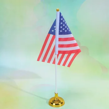 96 Бр Творчески американския тенис на флаг Националният флаг на САЩ Флаг на страната Настолни знамена Украса на масата и за домашен офис (24 златни кръг) 5