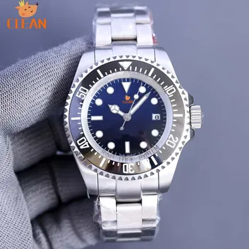 DEEP SEA 44 U1 Factory Ета V12 904L Водоустойчив дизайнерски часовници от най-фина стомана, автоматичен механичен часовник със сапфир светящимся 5