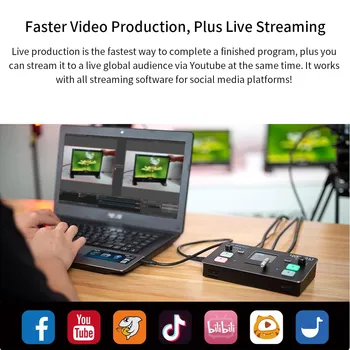 EELWORLD LIVEPRO L1 V1 Преминете стрийминг на видео в реално време, 4xHDMI Vmix Mini Switcher контролен Панел за Vmix OBS New Media Live Youtube 5