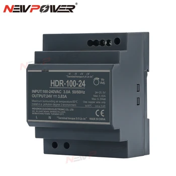 HDR-100W ДЗПО 12V 24V Ultra Slim AC/DC Степенна форма на DIN-рейки Импулсно захранване за led драйвер Захранващ трансформатор 5