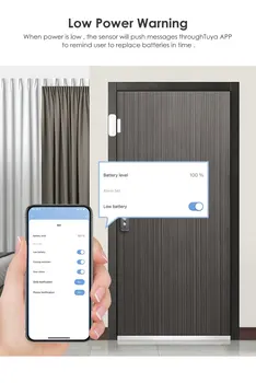 Sasha WiFi Умен Вратата Сензор Интелигентен Дом, Детектори за Отваряне/Затваряне на Врати и прозорци Сензор Smart Life Работи С Google Home Алекса 5