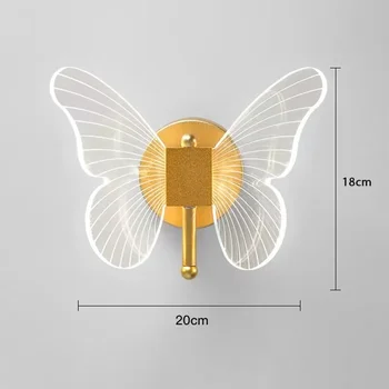 Акрилни монтиран на стената лампа LED butterfly с вътрешно осветление, нощно шкафче за спалня, Всекидневна, Украса стълби, монтиран на стената лампа 5