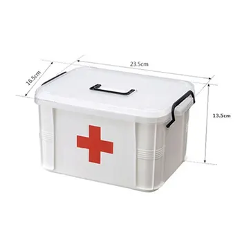Аптечка За Първа Помощ Кутия За Съхранение На Лекарства Преносим Авариен Кутия Домакински Двуслойни Кутии За Лекарства Организатор За Съхранение На Медицински Набиране 5
