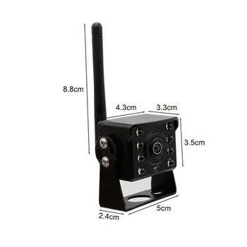 Безжична автомобилна камера за обратно виждане WiFi 12 ~ 24 В Авто led обратната HD нощно виждане Водоустойчив за лек камион, автобус, теглич 5