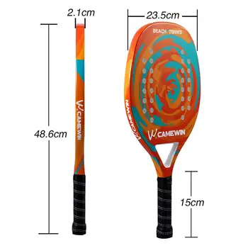 Гребло за плажен тенис Camewin с чанта за съхранение на Професионална нескользящая карбоновая тенис ракета Директен доставка 5