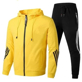 Есента нов модерен спортен брендовый комплект Boss, мъжки hoody с цип + панталони, Всекидневни комплект спортни облекла за фитнес и джогинг 5