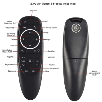 Интелигентен глас, дистанционно управление с Безжична Air Fly Mouse 2.4 G G10 G10S Pro с гироскопом и IR обучението за Android TV Box 5