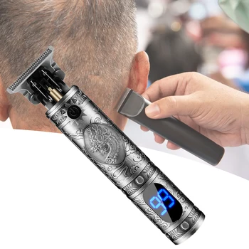 Машина за подстригване на коса с Професионална електрическа Машинка за подстригване за коса T9 Самобръсначка Тример за подстригване на брада Акумулаторна Машинка за подстригване на коса 5