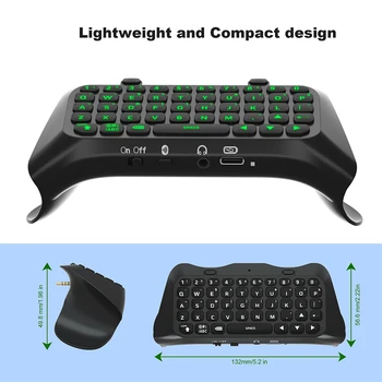 Мини Клавиатура Chatpad 500 mah Външна Клавиатура, Съвместима с Bluetooth, Зелена Подсветка, Вграден Високоговорител за Определяне на Геймпада PS5 Elite 5
