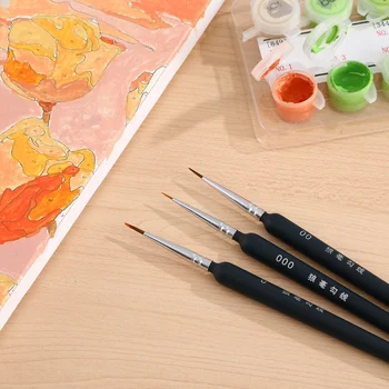 Миниатюрна дръжка-куката Набор от четки за рисуване Тънка дръжка-кука за ръчно рисувани с маслени бои, акварел 5