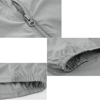 Мъжки солнцезащитная облекло с качулка, леки, дишащи якета, Открит UV 50 +, Върхове за катерене и риболов, лято 5