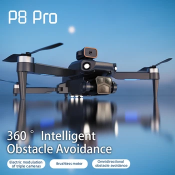 Нов P8 GPS Drone 8K HD С Двойна Камера, Позицията на Оптични Поток, Бесщеточный Заобикаляне на Препятствия, Радиоуправляеми Сгъваем Квадрокоптер, въздушна фотография 5