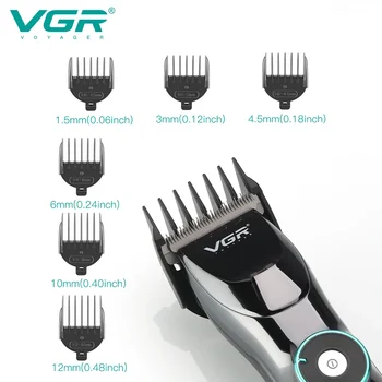Нова машина за подстригване Регулируем Подстригване за коса Безжична машина за подстригване на коса Фризьорски салон Електрическа Машинка за подстригване с led дисплей за мъже с базата V-256 5