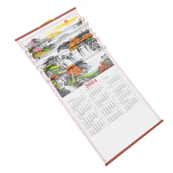 Окачен календар с скролиране, Календари в 2024 година, Ежемесечно ползване в стаята, Ежедневна употреба в офиса, Празнична хартия, Стена за посещения на дома. 5