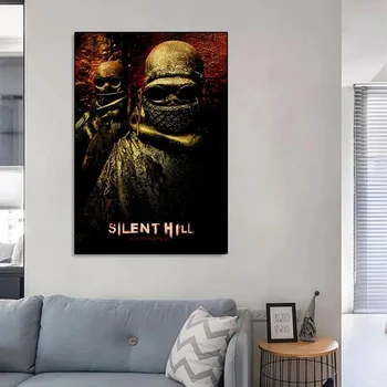Плакат на класически филм Silent Hill, хартия за бар Kraft Club, Ретро Плакат, Стенни картини, стикери за стенописи в спалнята, кабинета 5