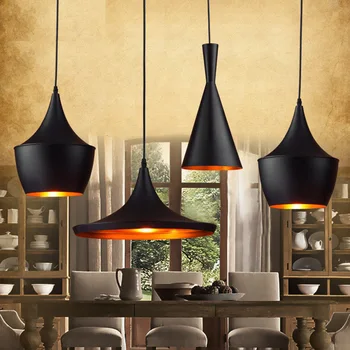 Скандинавски Ретро Промишлен Черно окачен лампа E27 Кетъринг маса за Хранене, Бар таванско помещение Декоративни Полилеи Подвесное осветление 5